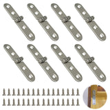180° Folding Hinges 8pc Stainless Steel with 32 Screws – Universal