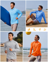 Men’s UV Long Sleeve Swim Shirt Quick-Dry UPF Protection