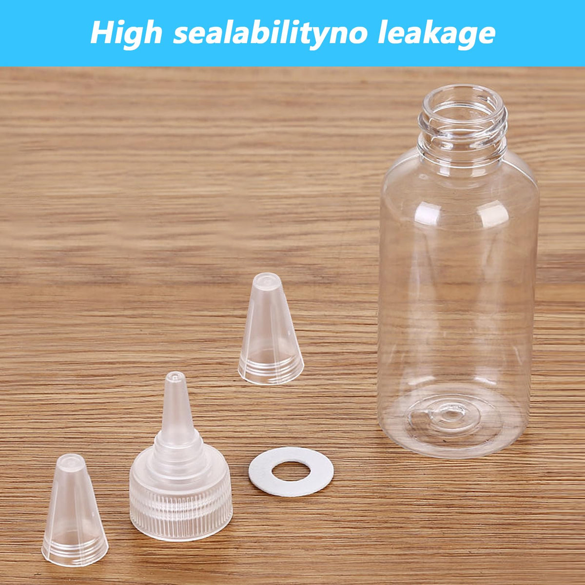 Recipiente sticle din plastic flexibil pentru sosuri și condimente 100 ml, set 12 bucăți – Transparent