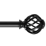 Galerie bară reglabilă pentru perdele 70–155 cm diametru 16 mm cu console și capete – Negru