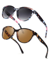 Polarised Cat-Eye Sunglasses Women's 2-Pack – Black