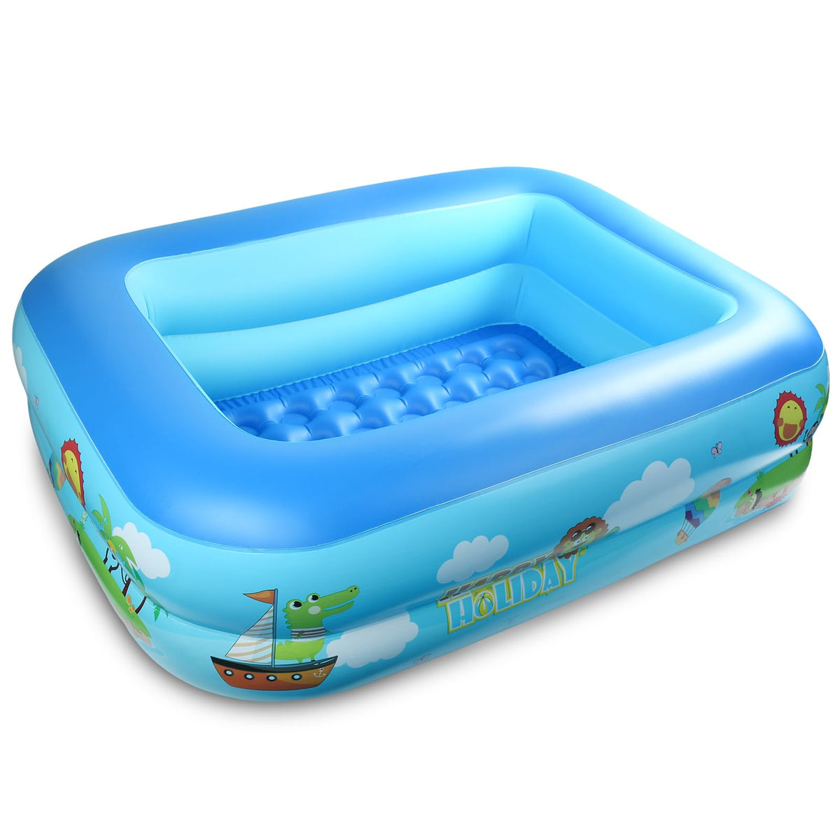 Inflatable Children's Pool 108 x 84 x 30 cm 2-Ring Rectangular – 108x84x30cm