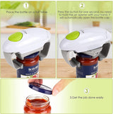 Chulovs Electric Can Opener, Kitchen Helper, Heavy Duty Automatic Can Opener for New Sealed Jars, Hands-Free Can Opener with Less Effort to Open (White)