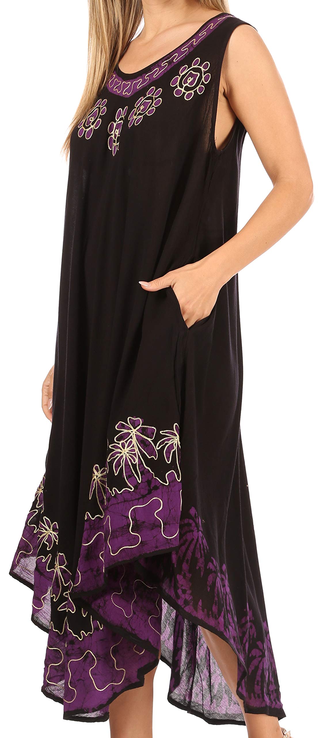 Sakkas Sundari Kaftan Dress Cover-Up – Aubergine One Size