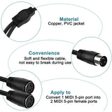 MEIRIYFA MIDI DIN 5-Pin Splitter Y Adapter Cable, Din 5-Pin Male to Dual 2x Female Audio MIDI Adapter Extension Cable for MIDI Keyboard, E-Piano, MIDI Guitar - 0.5M