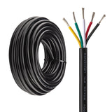 URCIANOW 10 M Cable 5 Core 20AWG 5 Core Cable 5x0.5mm² UL2464 5 Pole Tinned Copper Cable Stranded Wire Low Voltage Extension Black PVC Sheathed for Kitchen Appliances
