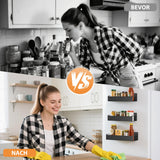 Rafturi magnetice organizatoare pentru frigider cu 6 cârlige, set 6 bucăți – Negru