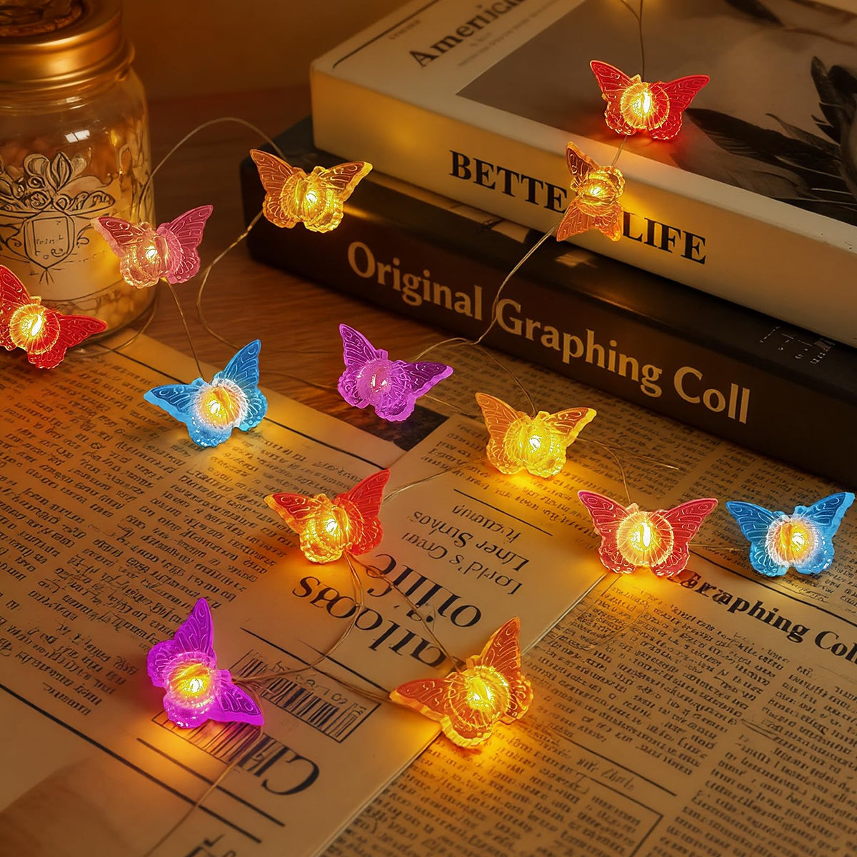 Butterfly String Lights 3m 30 LED Battery Operated Decorative – Warm White