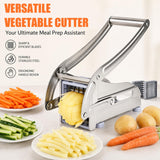 Aparat manual din inox pentru tăiat cartofi pai cu 2 mărimi de lame și ventuză
