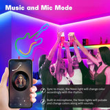 Neon RGB LED Strip USB 5V IP67 Music Sync App & Remote – 2m