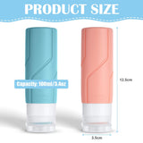 OSDUE 4 Piece Silicone Travel Bottle Set, Travel Bottles for Filling Set Travel Bottles for Shampoo, Lotion, Conditioner, Shower Gel, Travel Shampoo Container BPA-free Practical Travel Bottle Set (100ML)