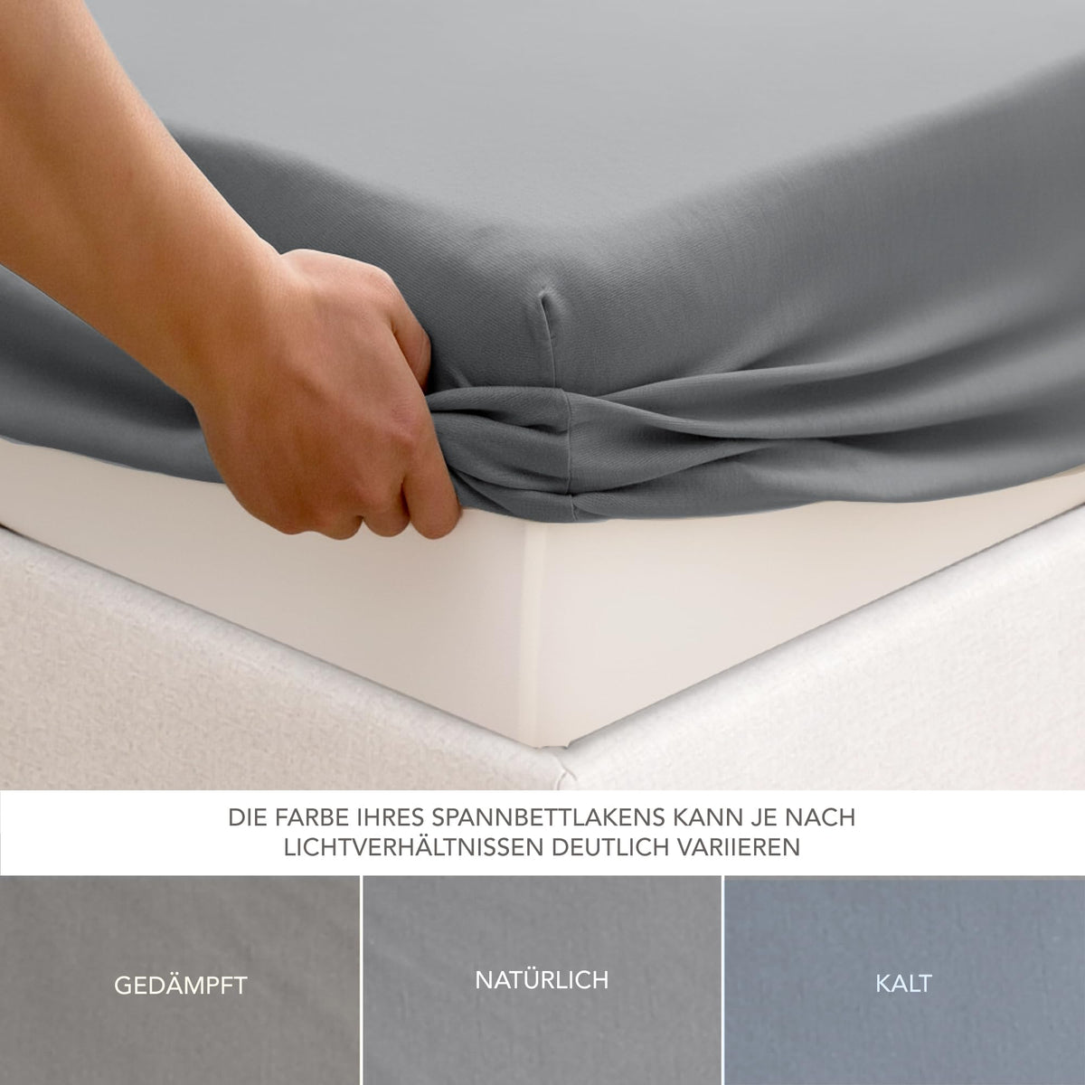 Cearșaf de pat cu elastic 200x200 cm din bumbac jersey 100% hipoalergenic – Antracit