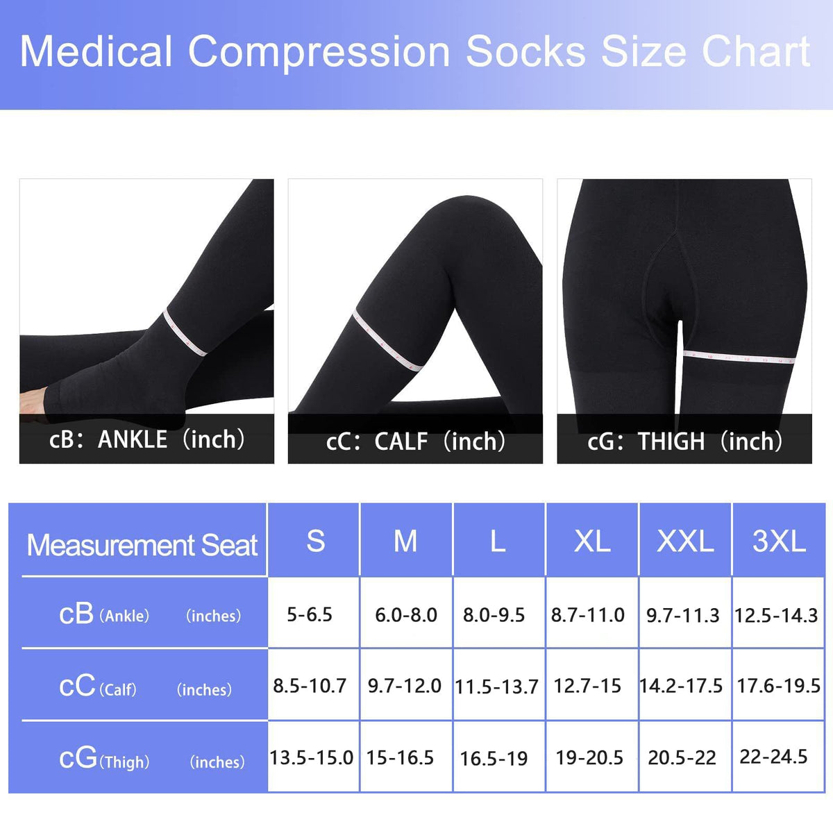 Medical Compression Tights 20-30mmHg Class II Open Toe – Unisex Long