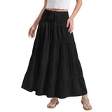 Women’s 2-in-1 Tiered Boho Lined Long Skirt