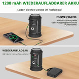 LED Solar Camping Lamp Rechargeable Foldable Waterproof with Hook & USB Charging