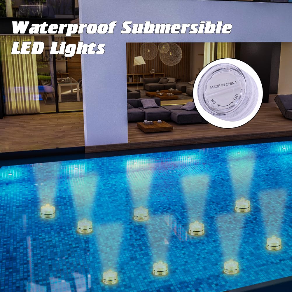 Waterproof Battery LED Flower Underwater Candles 12pc Multi-Colour – Multi-colour