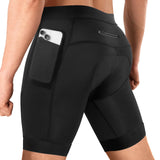 Pantaloni scurți de ciclism bărbați cu bazon gel 5D și 3 buzunare – Negru