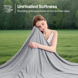 Cooling Bed Blanket 2-in-1 Q-Max>0.5 Lightweight Summer Cooling – Green 130x180cm