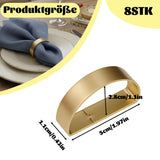 Napkin Rings Set of 8 Half-Round Metal – Gold