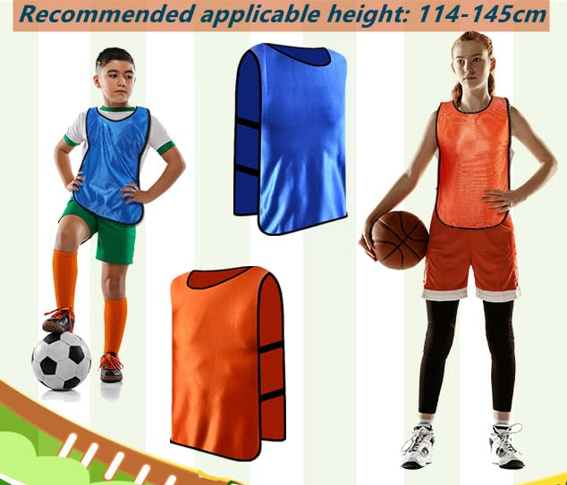 10-Piece Children's Football Training Vests Team Game Bibs – 5 Orange + 5 Blue