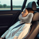 Cervical Travel Pillow Memory Foam Soft Breathable with Storage Bag – With Bag