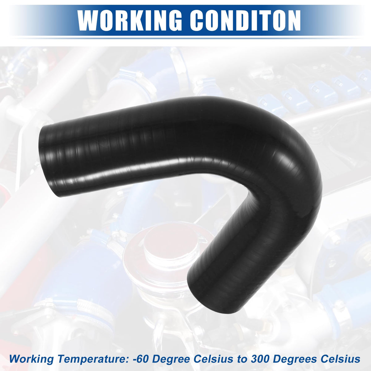 Silicone Clutch Hose 28mm (1.10in) 135° – Black