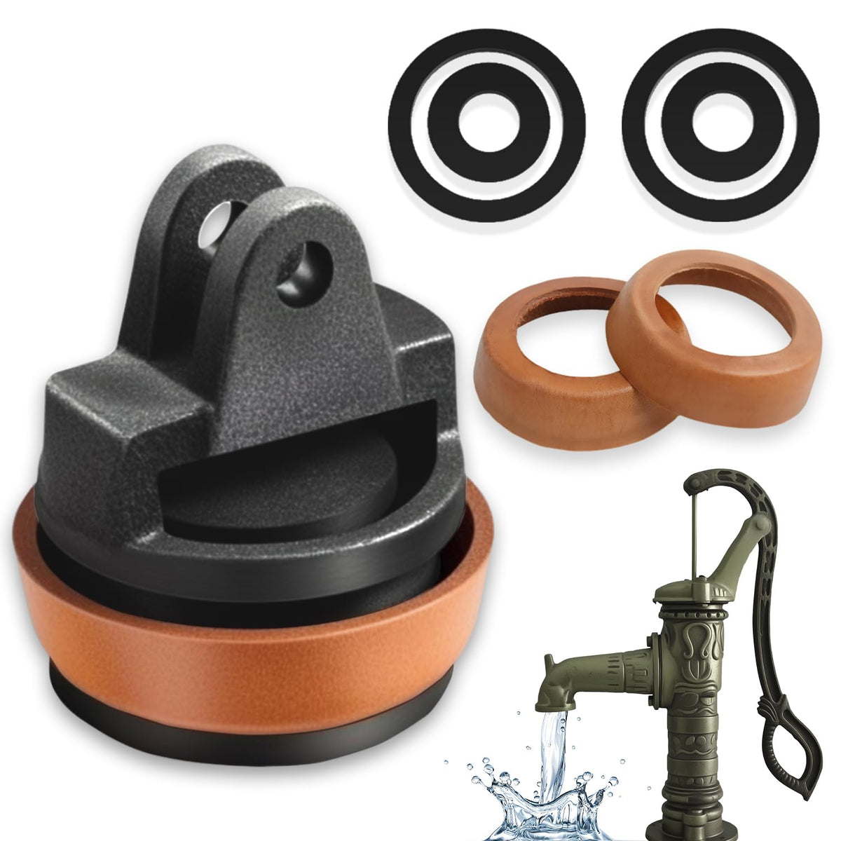 Replacement piston set for Type 75 hand pump with 5 sealing rings – Type 75