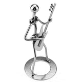 Metal Guitar Player Figurine Vintage Iron Sculpture – Decorative