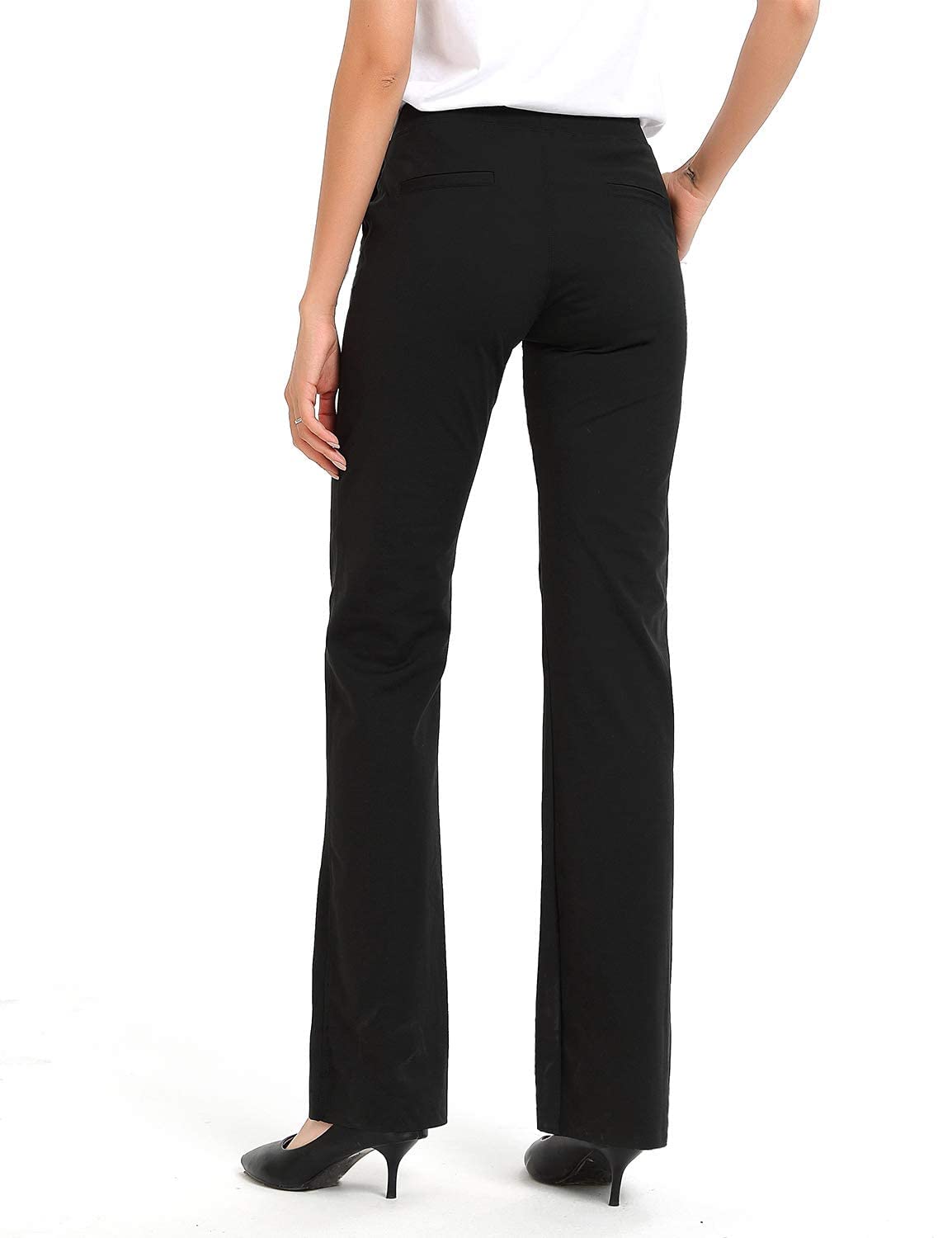 SAFORT Business Stretch Bootcut Yoga Pants for Women Tall/Long with 71cm/76cm/81cm/86cm Inseam, 2 Pockets - Black - XL