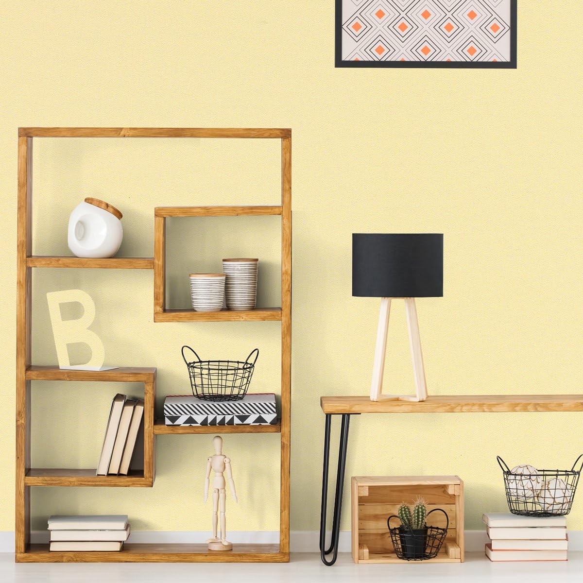 Folie autocolantă decorativă pentru mobilă 60 cm x 5 m – Galben Bej
