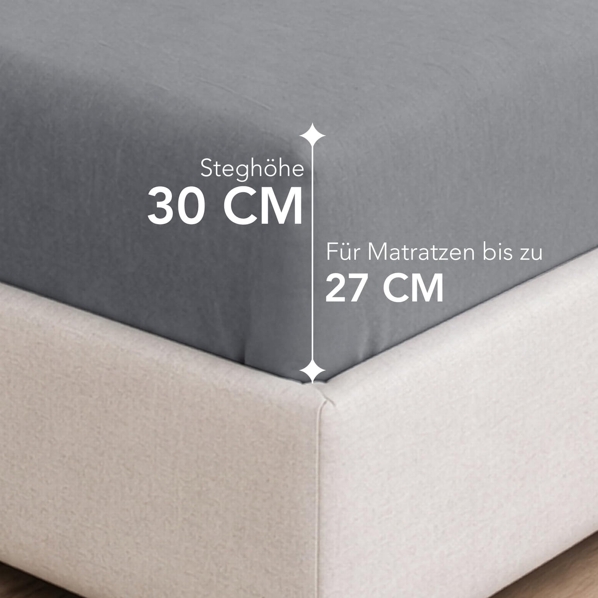 Cearșaf de pat cu elastic 200x200 cm din bumbac jersey 100% hipoalergenic – Antracit