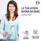 Filtru de apă pentru robinet 2000L anticalcar cu 2 cartușe filtrante – Alb