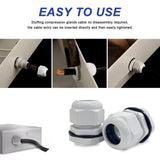 Bolatus M40 x 1.5 IP68 Waterproof Fire Prevention Cable Grommet with Lock Nut for Cable Gland 6pcs