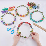 Kit creație 12 coronițe florale și brățări handmade pentru fete – Multicolor