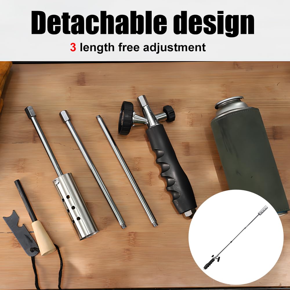 Adjustable Weed Burner Flame Weeder 39–79cm Detachable with Ergonomic Handle – 39–79cm
