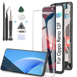 RongZy Display for Oppo Reno12 F, LCD Screen Replacement with Tools – Black with Frame