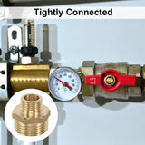 Double nipple reduced 1 inch to 1/2 inch, 2 pieces brass reducing nipple AG/AG connector external thread to external thread for heating drinking water system suitable