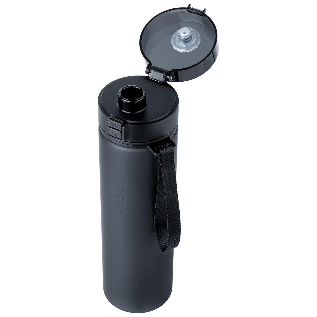 VINSUN drinking bottle 1L dark green - leak-proof, suitable for carbonated drinks, BPA free, Tritan, one-handed operation - lightweight water bottle for sports, school, university, bicycle