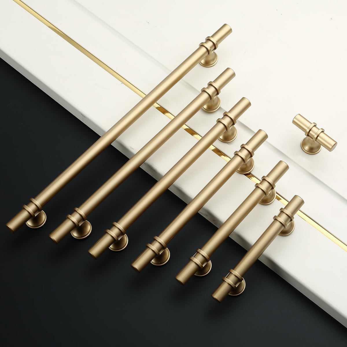 Furniture Handles 10-Piece 128mm Hole Spacing Cabinet Drawer Handles – Gold