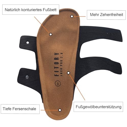 Men's Sandals Slides Arch Support Adjustable Buckle Straps Cork Footbed – Matte Black Size 46