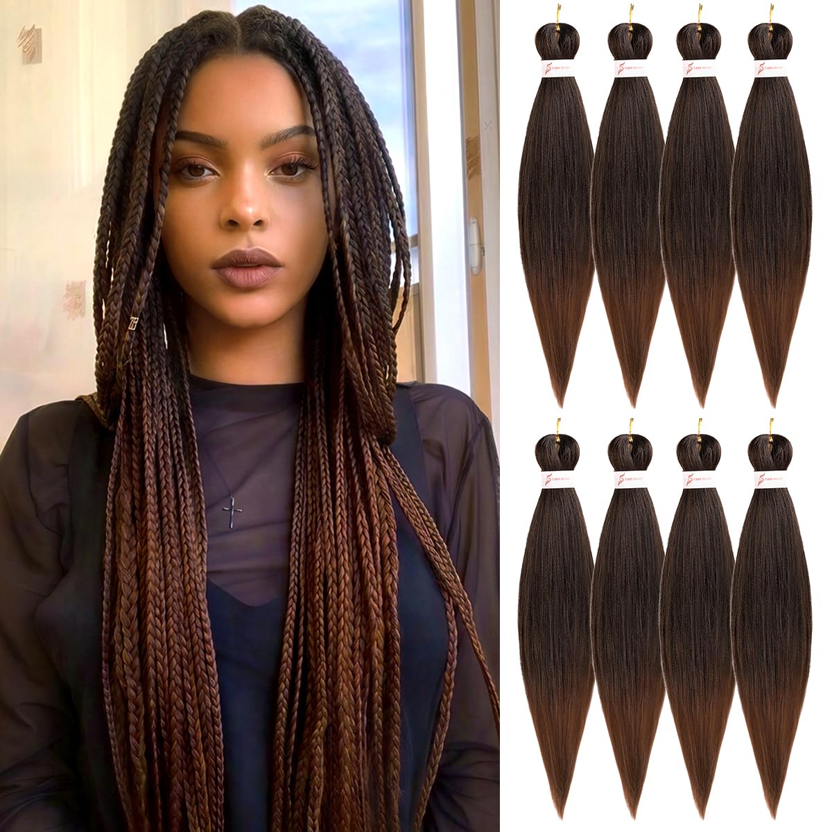 Pre-stretched Braiding Hair 26in Yaki Texture 90g Pack – 90g