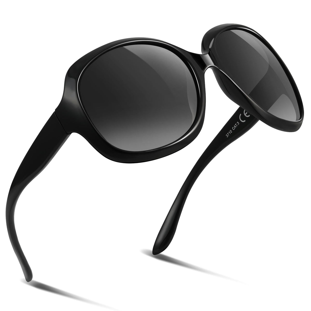 Ochelari de soare pătrați polarizați supradimensionați UV400 unisex – Negru/Roșu Mare