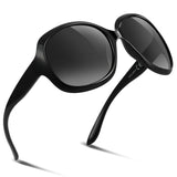 Ochelari de soare pătrați polarizați supradimensionați UV400 unisex – Negru/Roșu Mare
