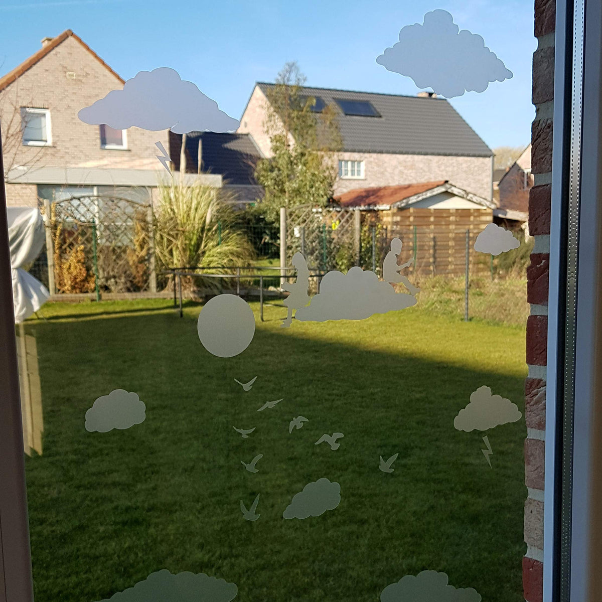 Anti-Collision Window Stickers 20-Pack Cloud Decals Prevent Bird Strikes – Translucent