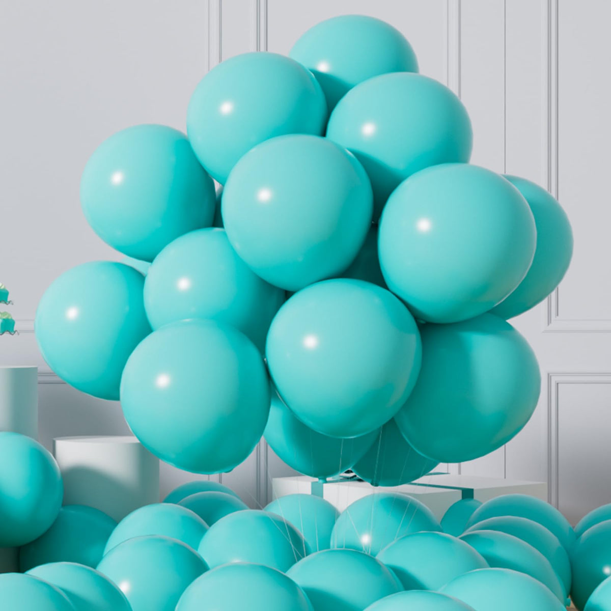 Baloane albe din latex pentru heliu 30 cm, set 50 bucăți – Alb