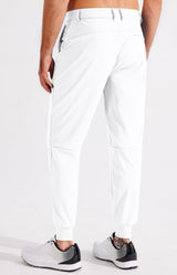 Pantaloni de golf bărbați Libin Stretch Slim Fit cu buzunare – Alb L