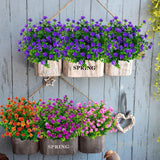 Artificial Eucalyptus Shrubs 8 Bundles UV-Resistant Balcony Plants for Indoor/Outdoor – Purple