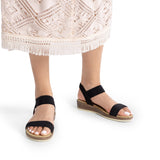 DREAM PAIRS Cork Wedge Sandals Low Heel Adjustable Ankle Strap – Black EU 41.5