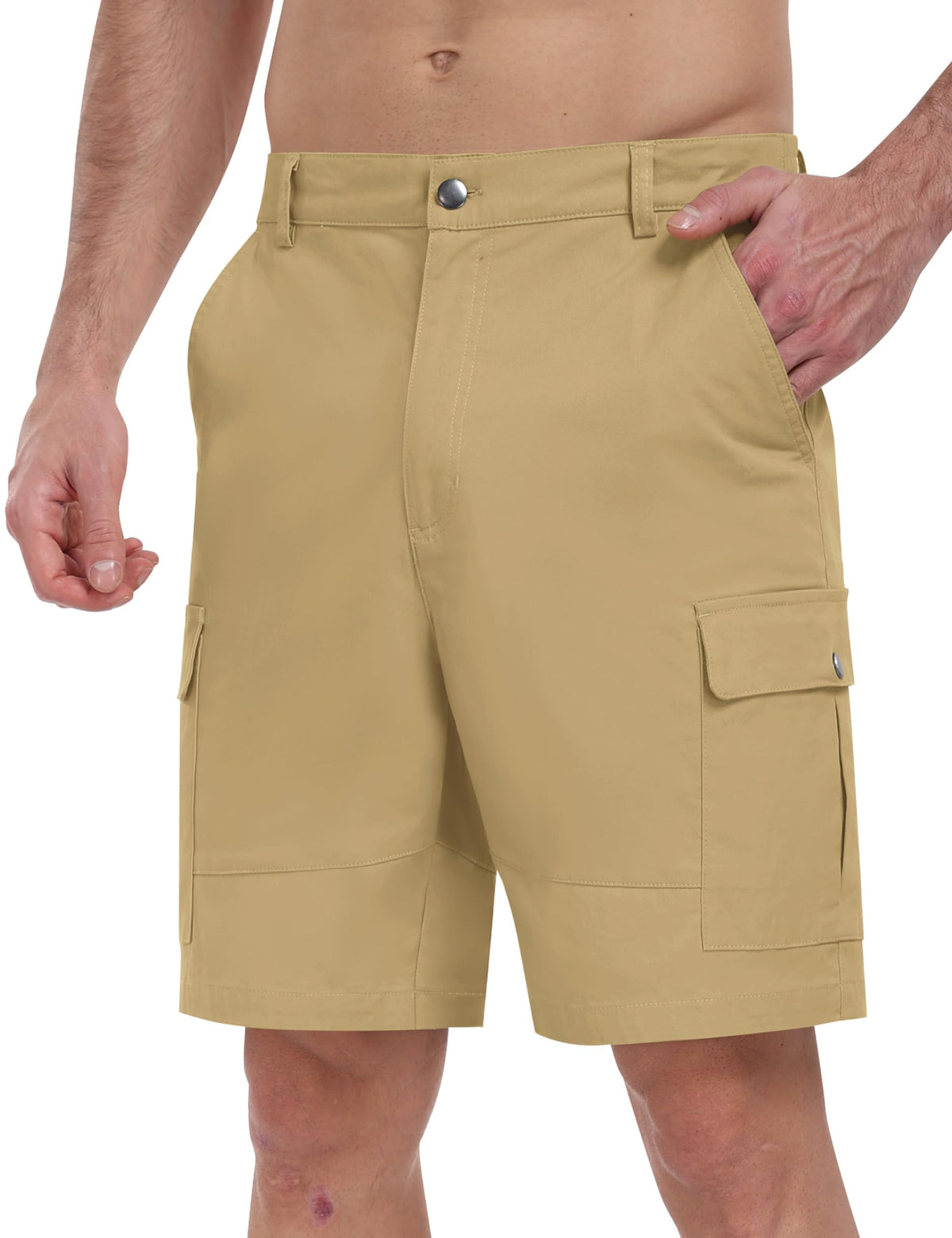 Men's Cargo Shorts Cotton Lightweight Multi-Pocket Bermuda – Navy Blue EU XL