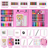 Children's 230+ Piece Colouring & Drawing Case with Oil Pastels & Watercolour Pens – Unicorn Ages 3–10
